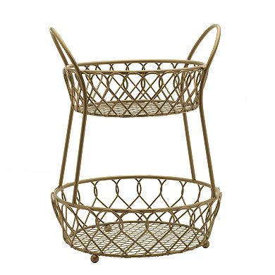 Gourmet Basics Loop & Lattice 2-Tier Basket