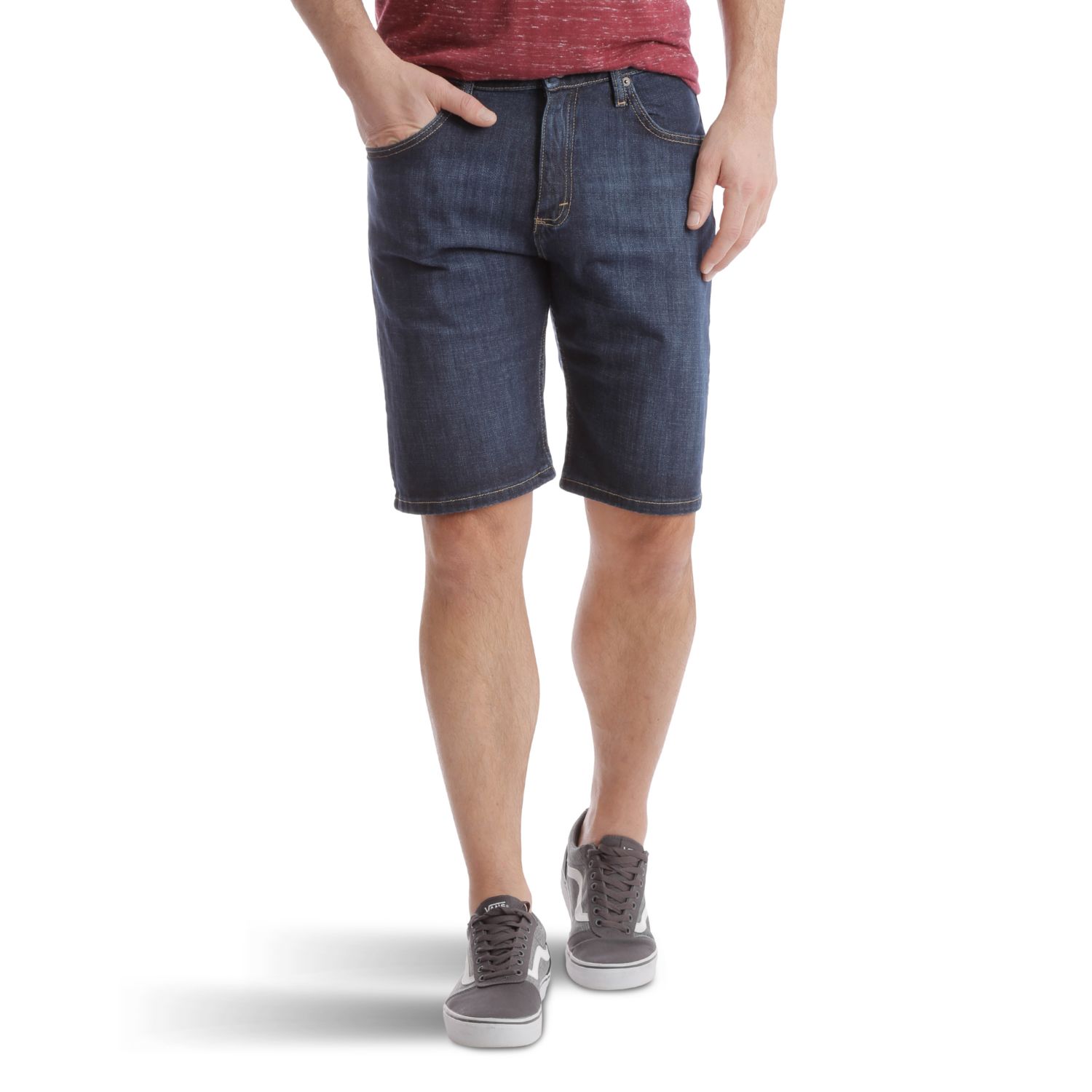 wrangler men's 5 pocket relaxed fit denim shorts