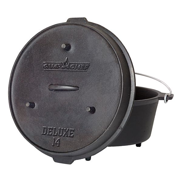 Camp Chef Pre-Seasoned 12-Quart Cast Iron Dutch Oven 