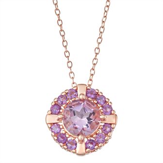Classic Treasures 14k Rose Gold Over Silver Amethyst Pendant