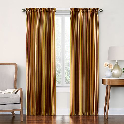 Decorative 2 Pack Stellar Stripe Window Curtains