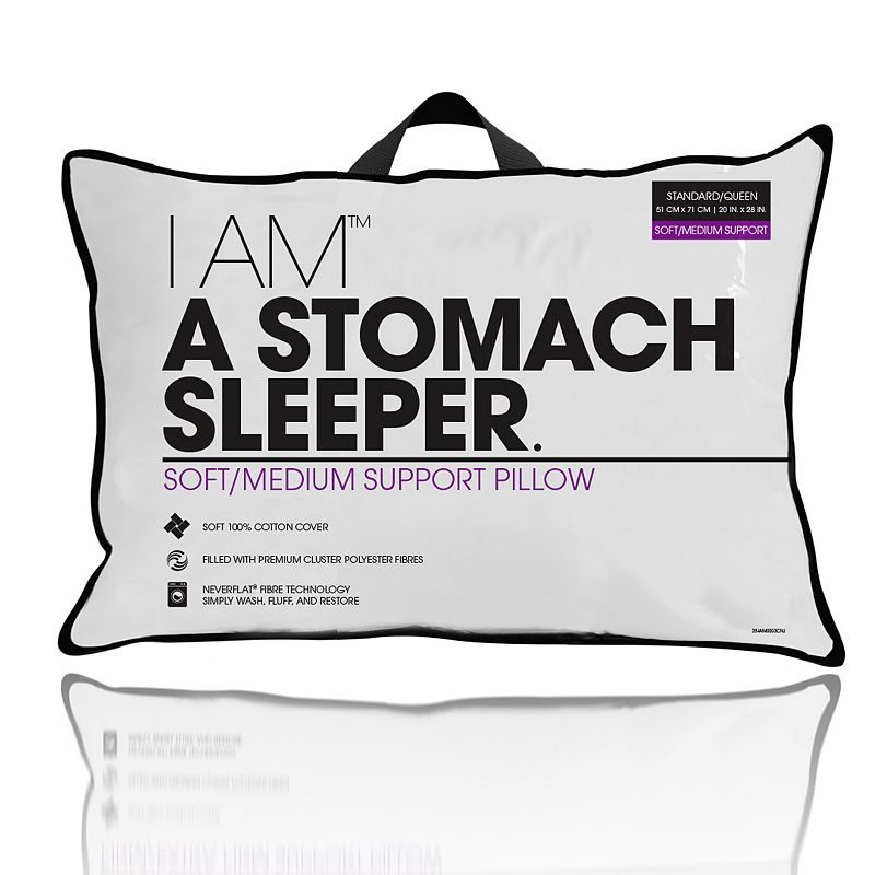 50160187 I AM a Stomach Sleeper Pillow, White, JUMBO sku 50160187