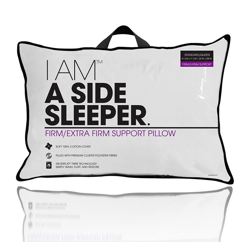 I AM a Side Sleeper Pillow, White, King