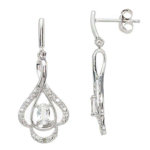 White sapphire earrings kohls sale