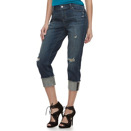 Women's Jennifer Lopez Ripped Midrise Boyfriend Jeans