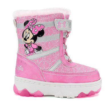Disney's Minnie Mouse Toddler Girls' Water Resistant Light Up Winter Boots
