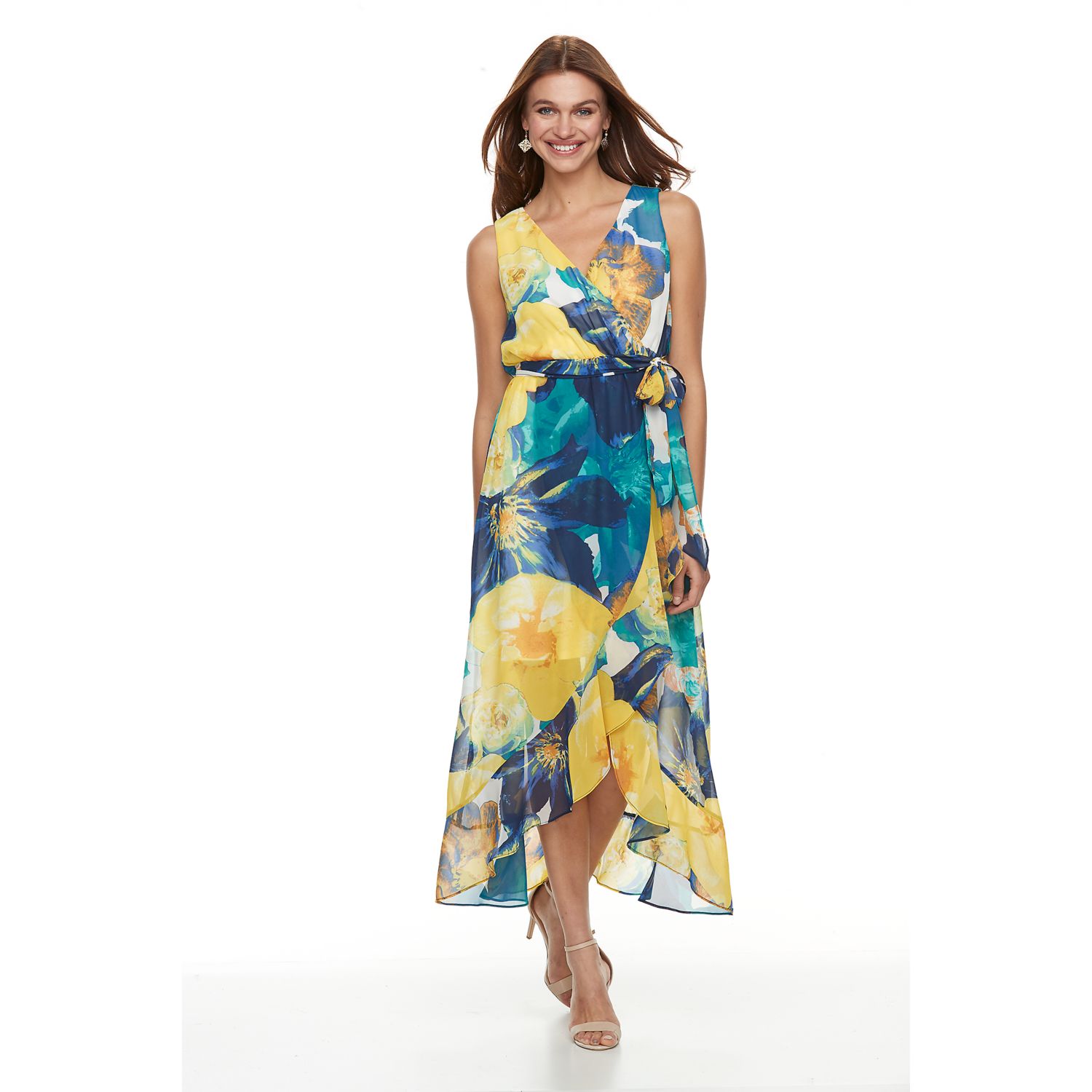 floral high low maxi dress