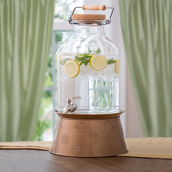 Glass Beverage Dispenser with Stand