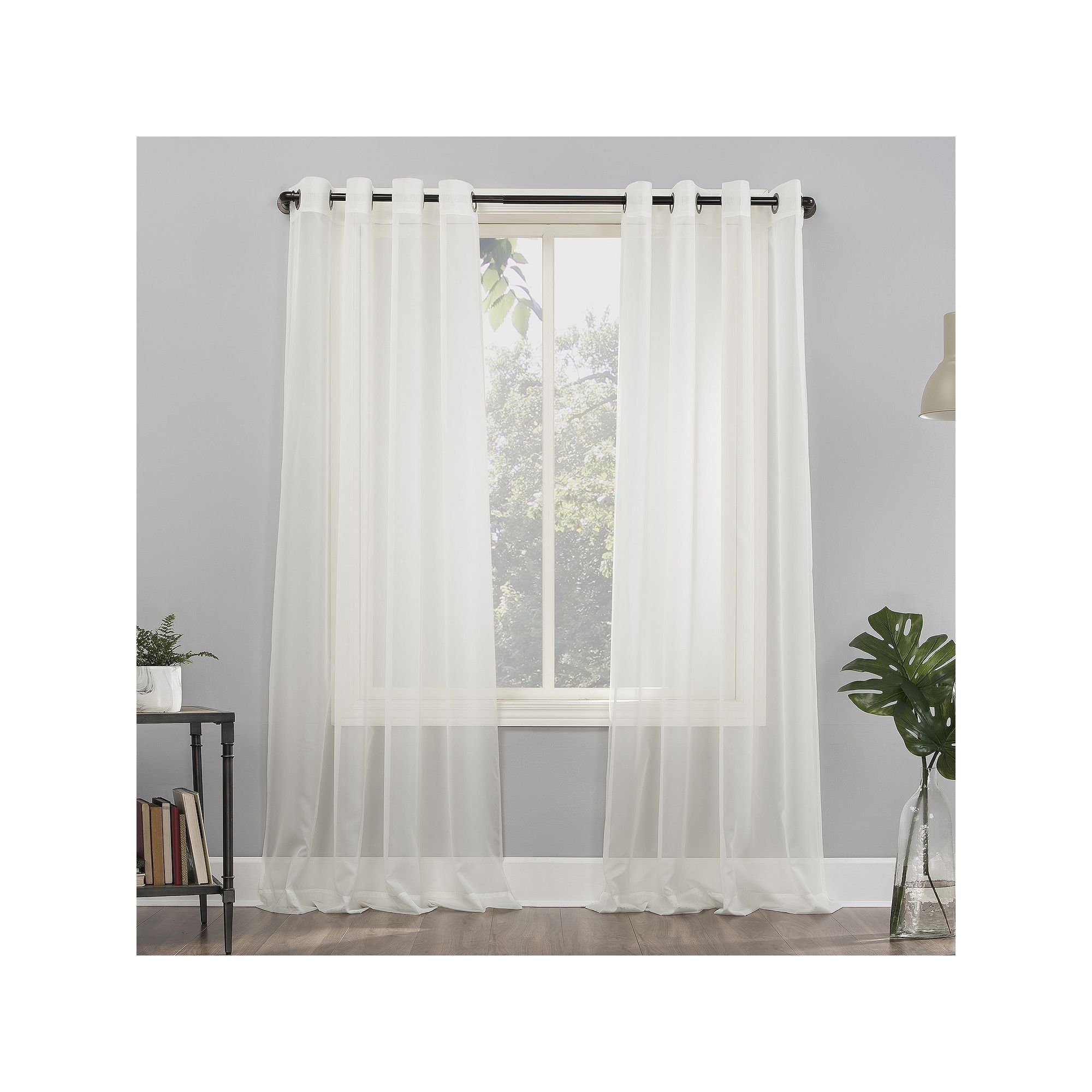 No. 918 Emily Sheer Voile Grommet Single Curtain Panel, Eggshell SKU:85036 sku 85036
