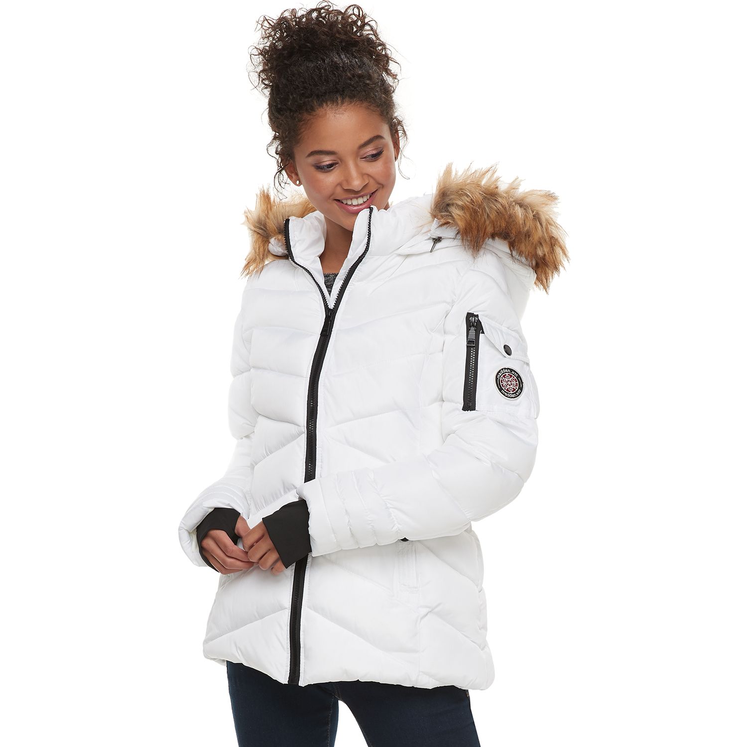 kohls white puffer jacket