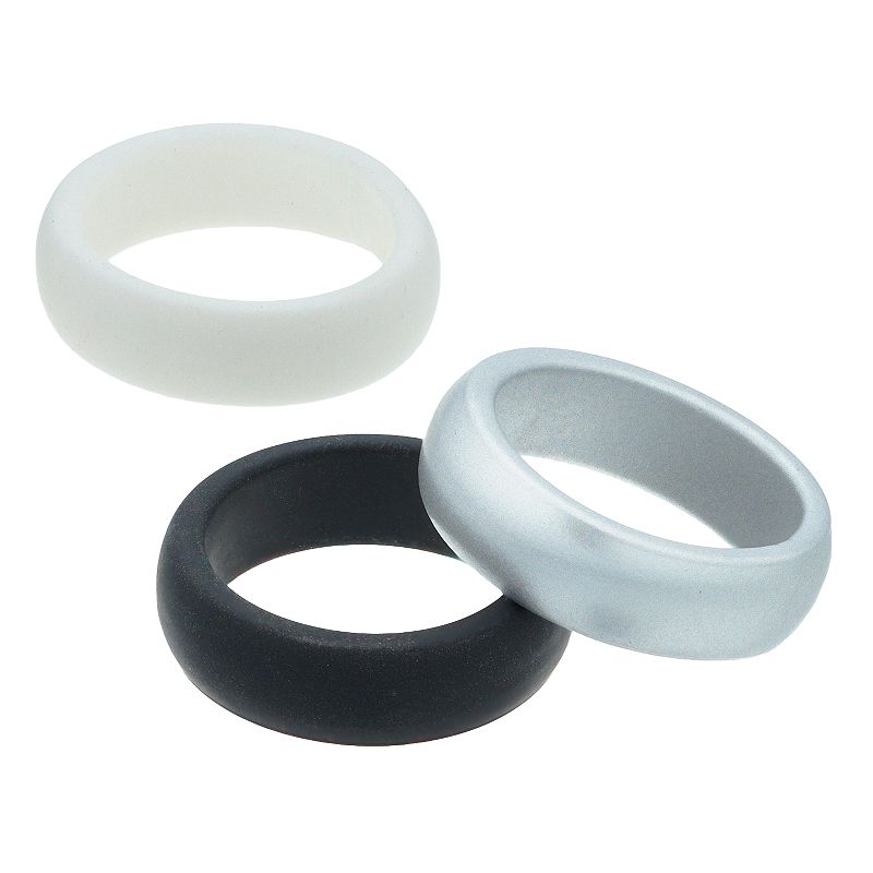 3-pack Silicone Rings, Womens, Multicolor