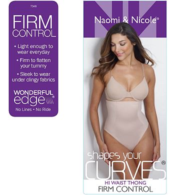 Women's Naomi & Nicole Shapes Your Curves High Waist Thong 7346