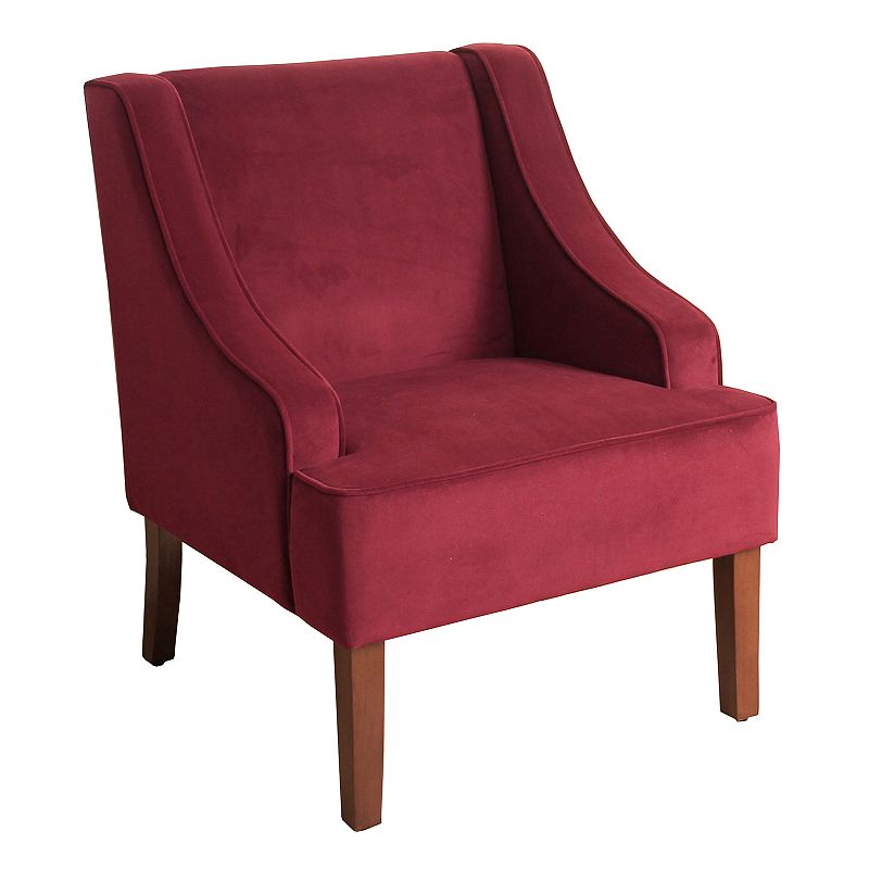 HomePop Swoop Arm Accent Chair, Red, Furniture