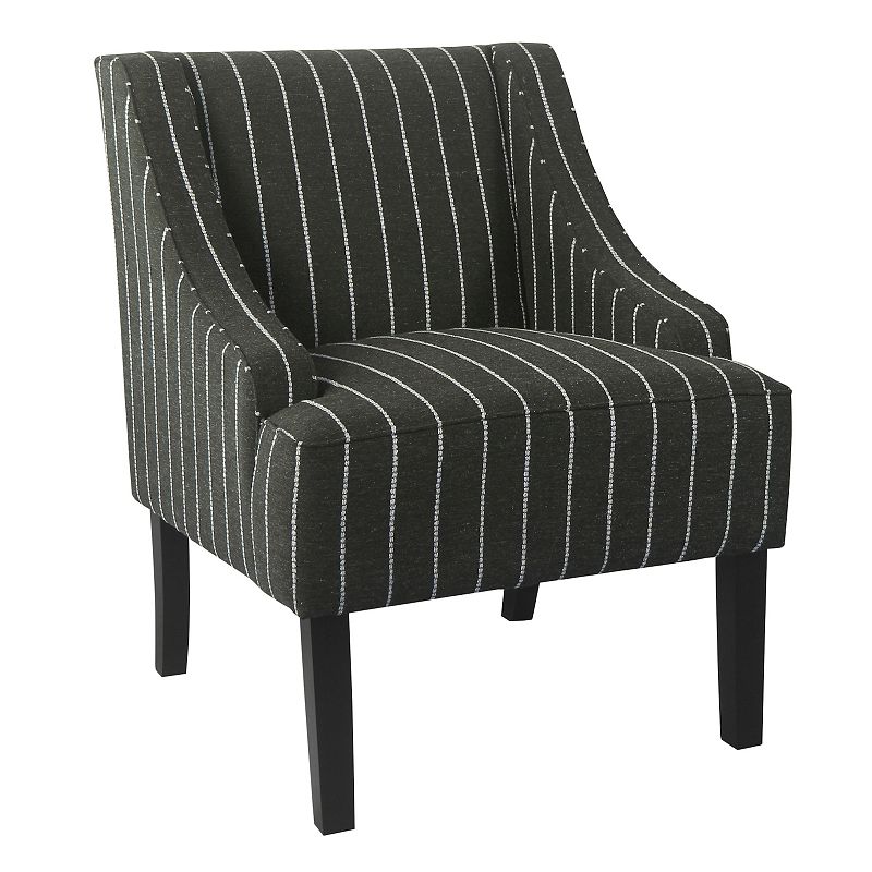 HomePop Swoop Arm Accent Chair, Black