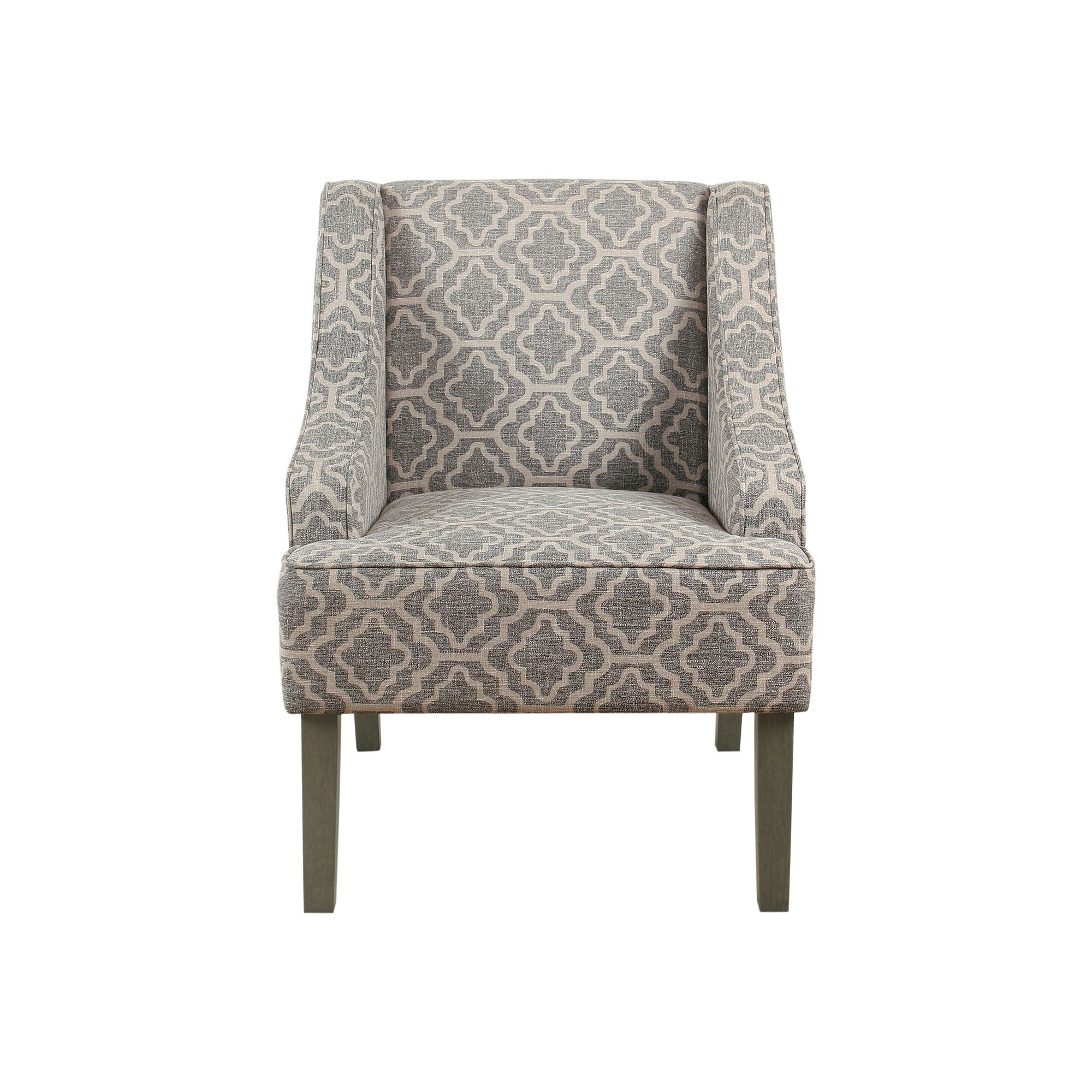 HomePop Swoop Arm Accent Chair, Gray Ivory