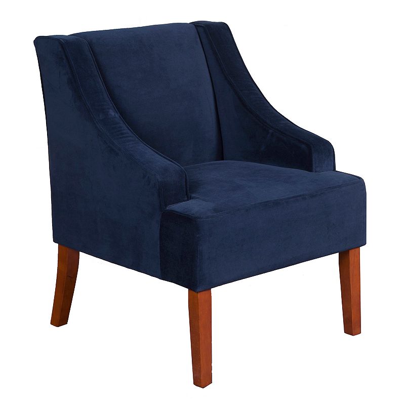 HomePop Swoop Arm Accent Chair, Black, Furniture