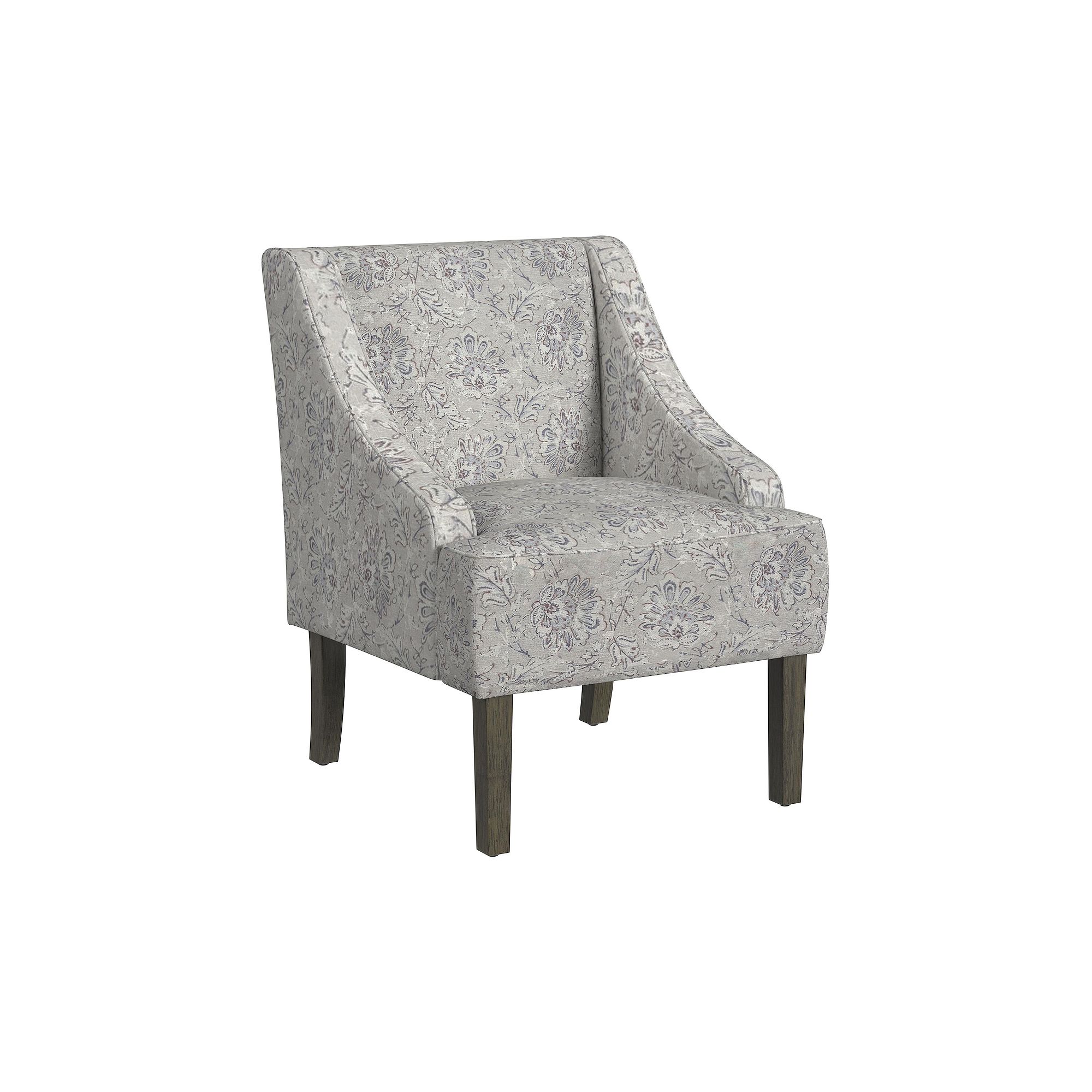 HomePop Swoop Arm Accent Chair, Linen Floral