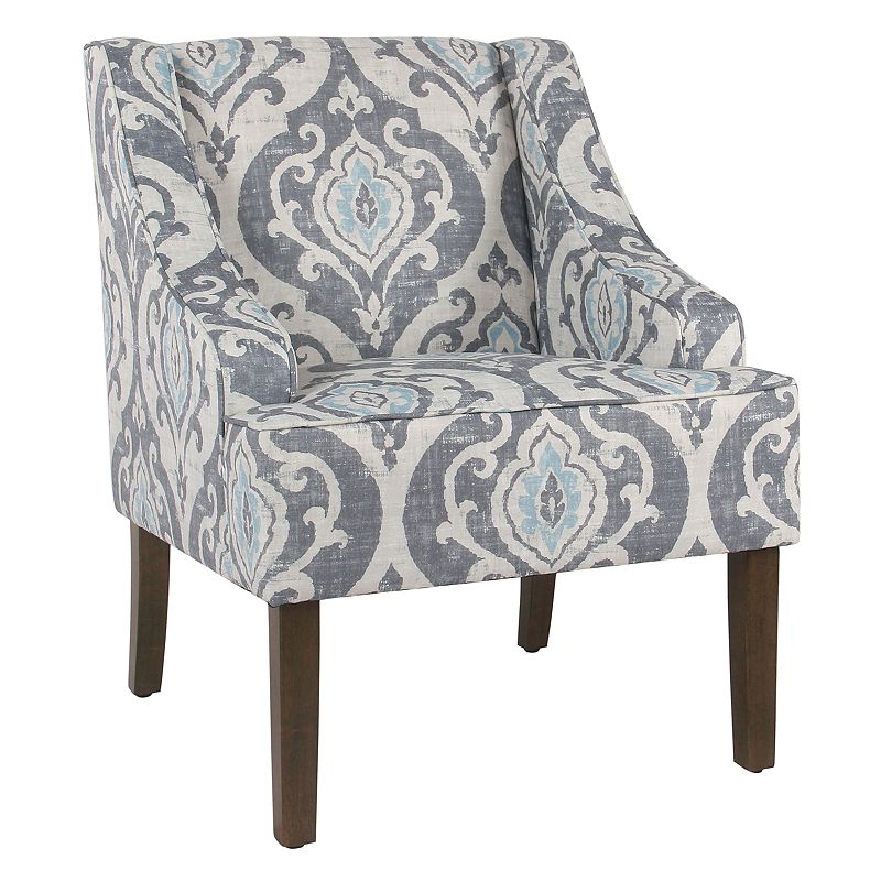 HomePop Swoop Arm Accent Chair, Blue, Furniture