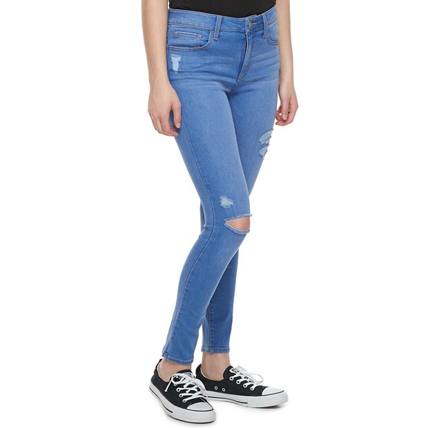 Juniors' SO® Ripped High-Waisted Ankle Jeggings