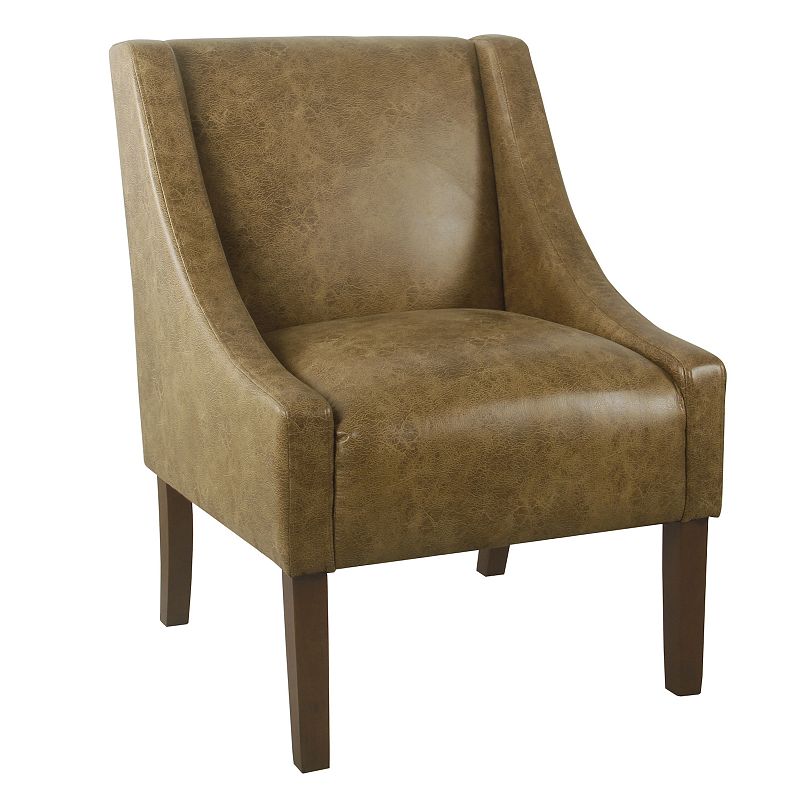 HomePop Modern Swoop Accent Chair, Brown