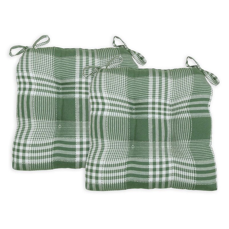 Essentials Exeter Check Chair Pad 2-pack, Green