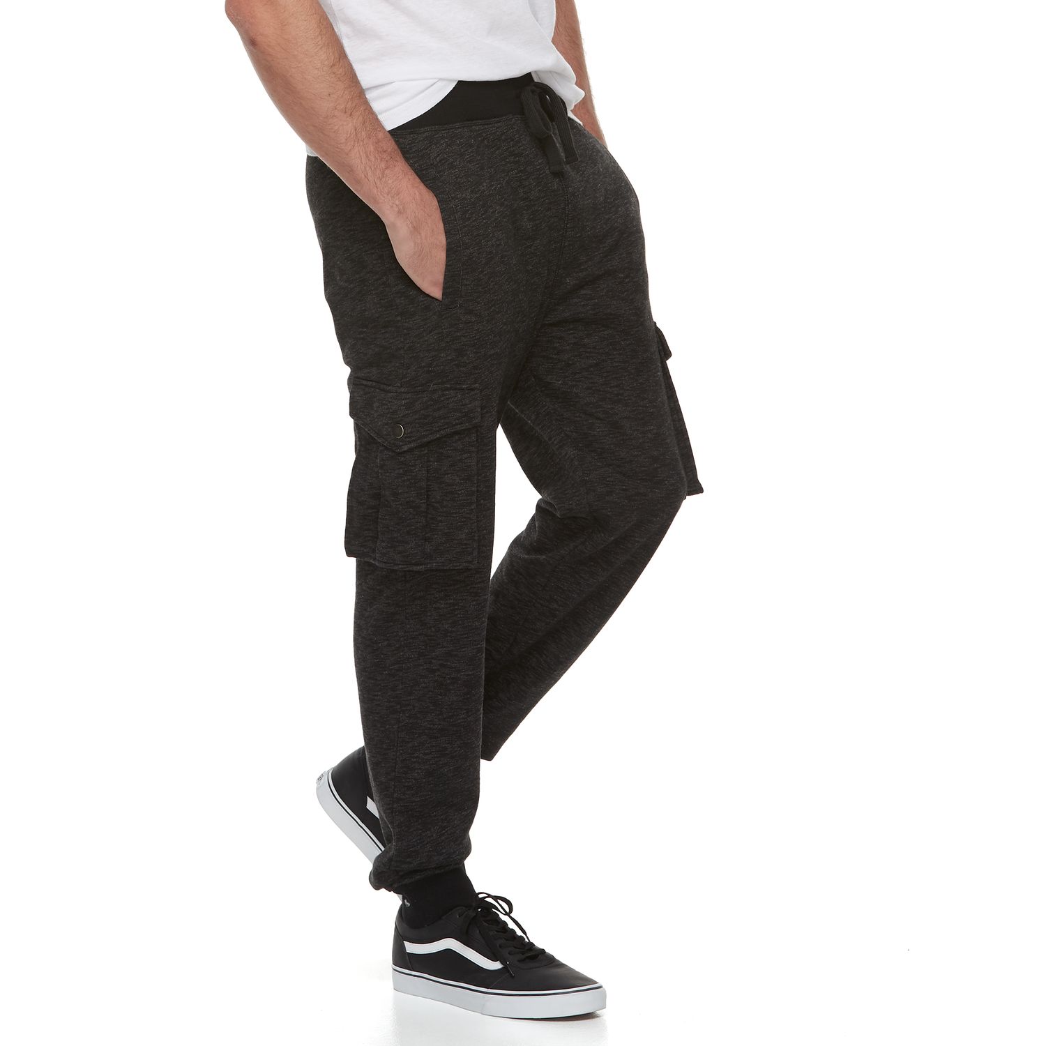 men's fleece cargo joggers