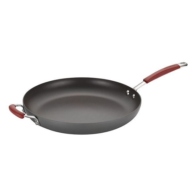 Rachael Ray Red Cucina Hard-Anodized Nonstick 14-in. Skillet with Helper Handle