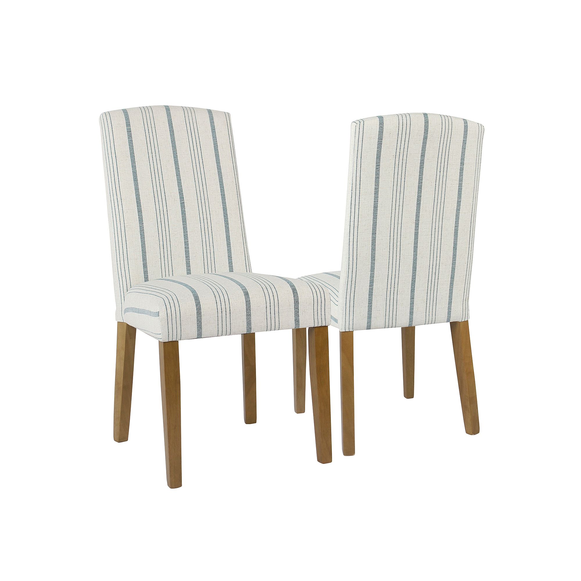 HomePop Finley Dining Chair 2-piece Set, Blue Calypso Stripe