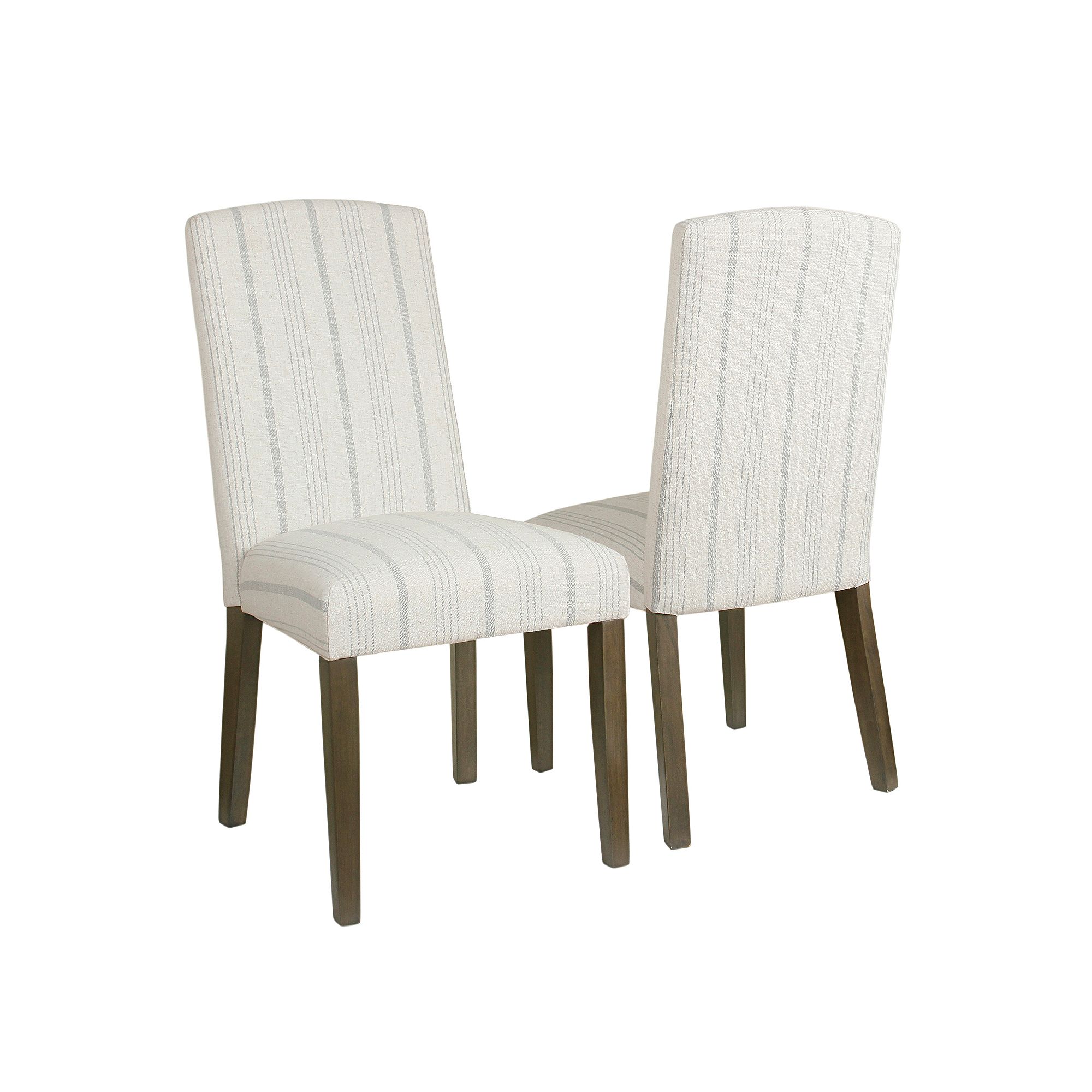 HomePop Finley Dining Chair 2-piece Set, Dove Gray Stripe