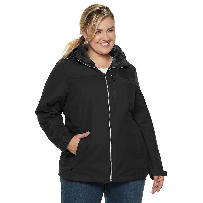 UPC 191152338834 product image for Plus Size ZeroXposur Myra Hooded Midweight Jacket, Women's, Size: 2XL, Black | upcitemdb.com