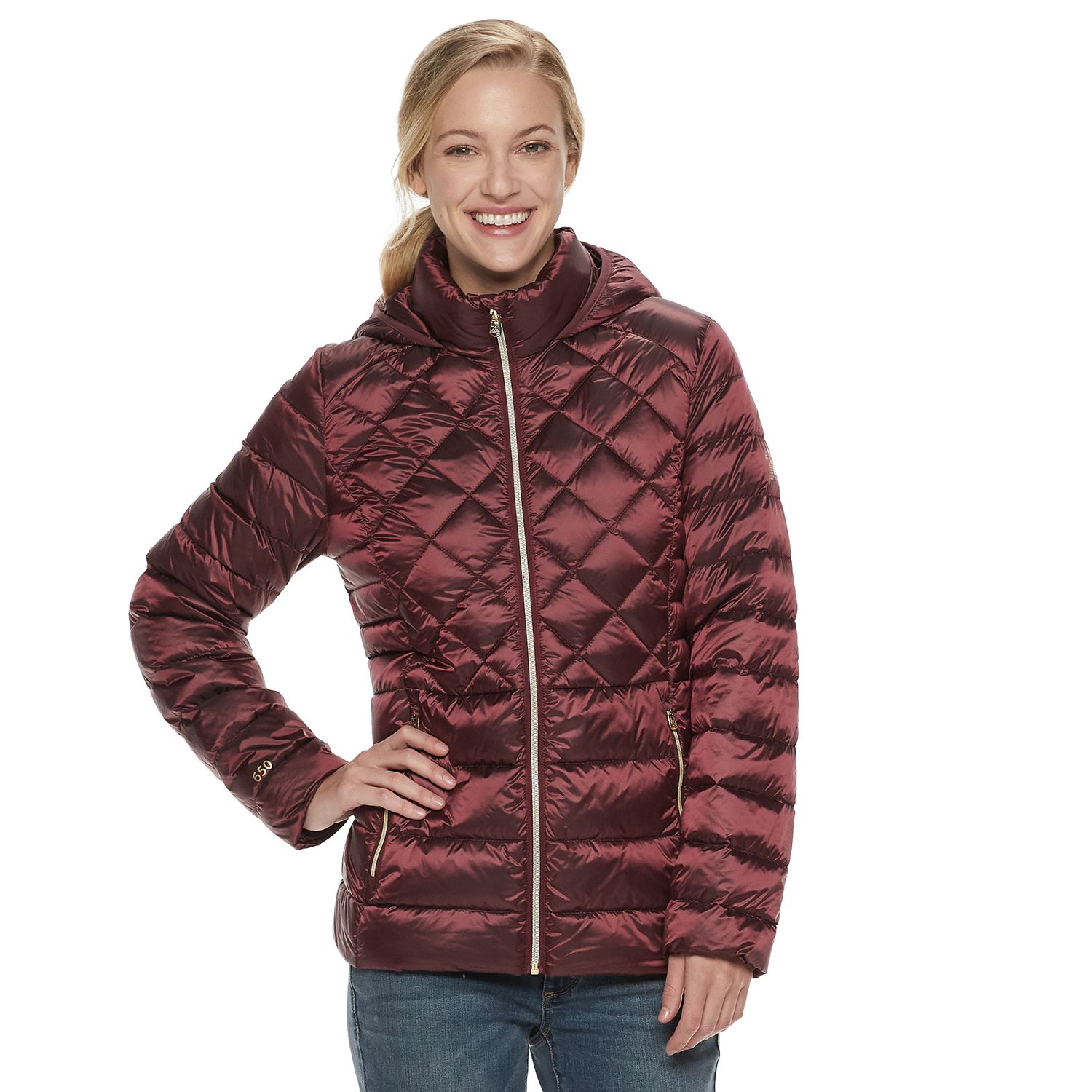 quilted packable down jacket