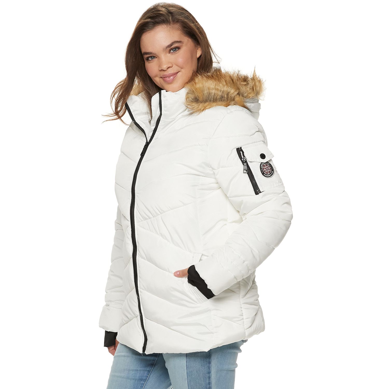 white short puffer jacket