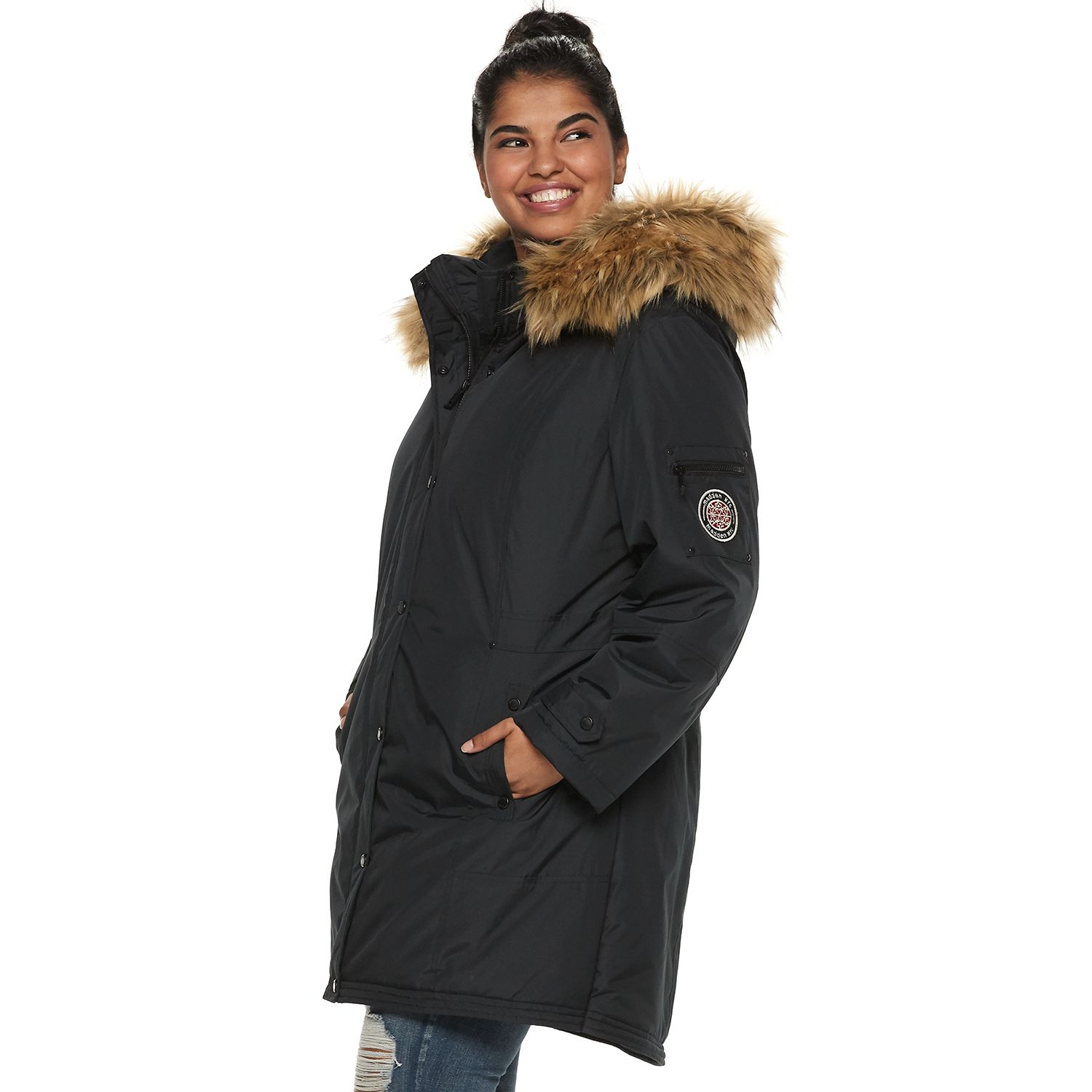 kohls plus size winter jackets