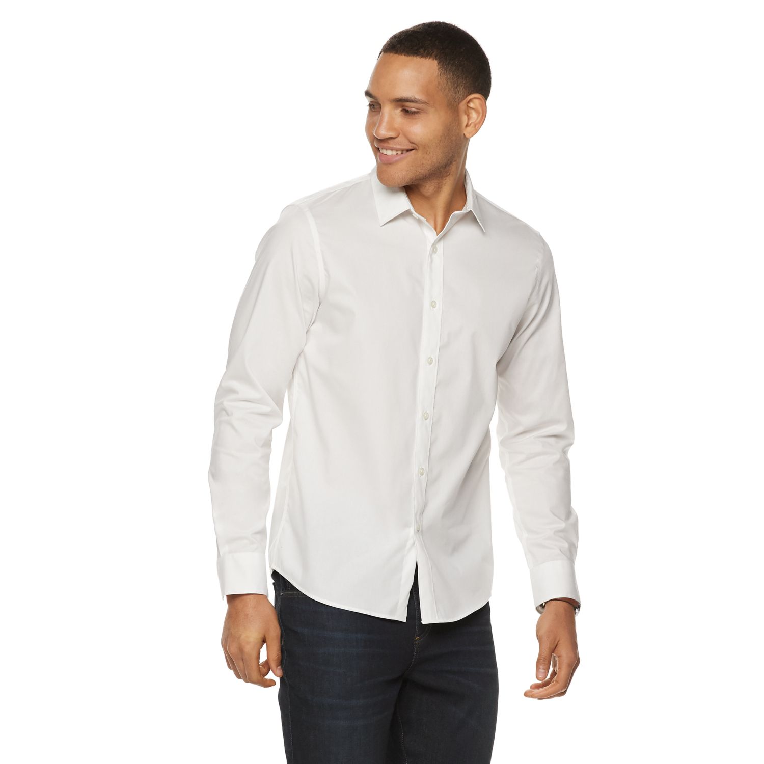 white button up shirt mens long sleeve