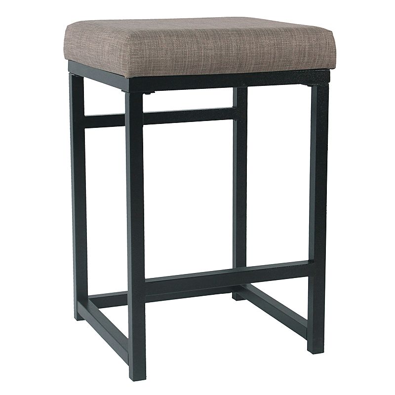 HomePop Open Back Metal Counter Stool, Brown