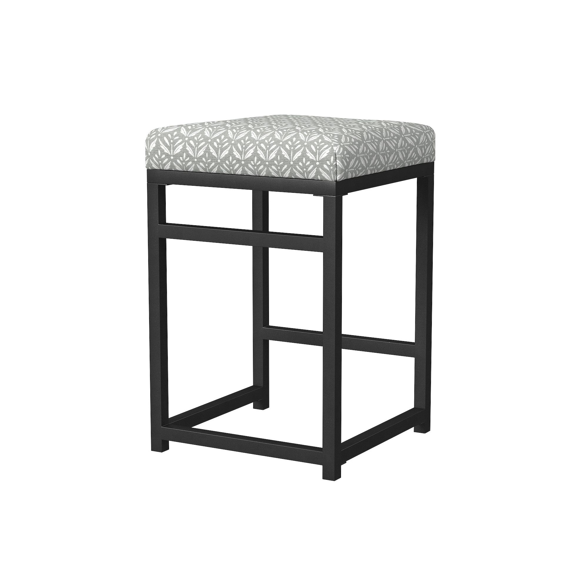 HomePop Open Back Metal Counter Stool, Light Gray