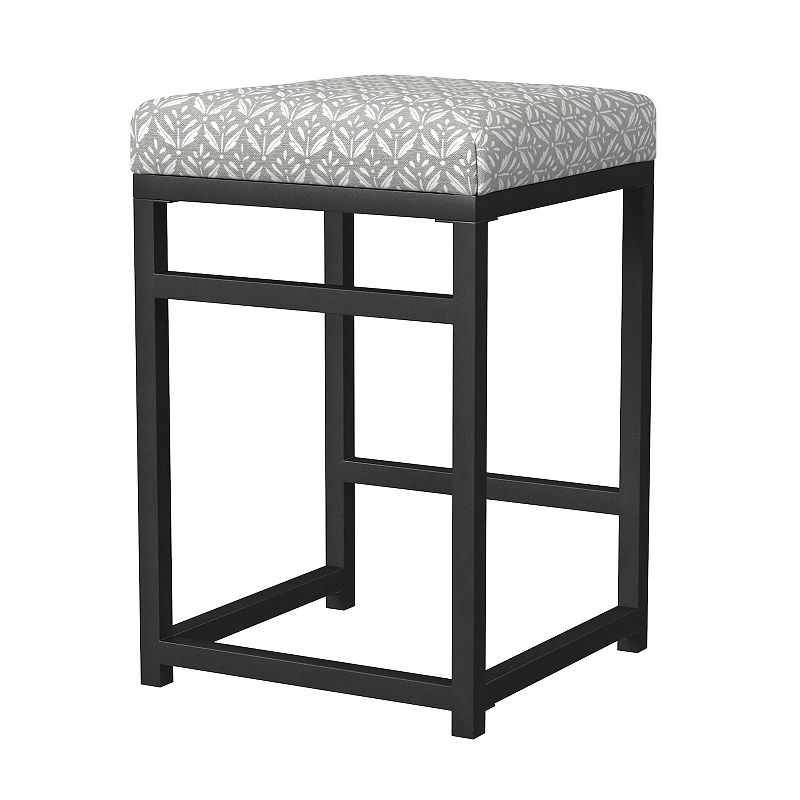 HomePop Open Back Metal Counter Stool, Grey