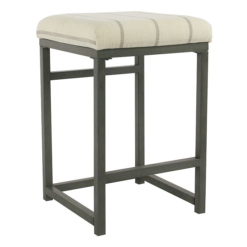 HomePop Open Back Metal Counter Stool, Grey