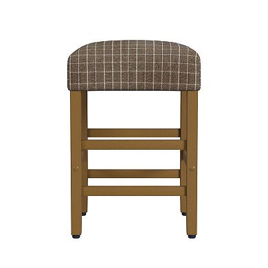 HomePop Square Plaid Counter Stool