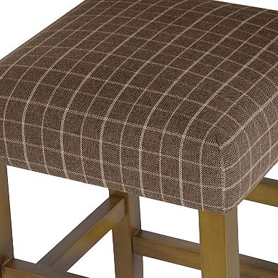 HomePop Square Plaid Counter Stool