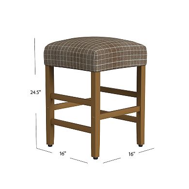 HomePop Square Plaid Counter Stool