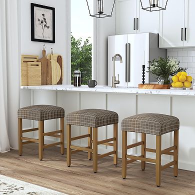 HomePop Square Plaid Counter Stool