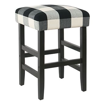HomePop Square Plaid Counter Stool