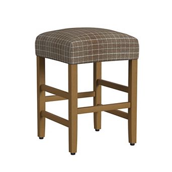 HomePop Square Plaid Counter Stool