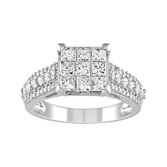 Stella Grace 10k White Gold 1 1/2 Carat T.W. Diamond Invisible Set Ring