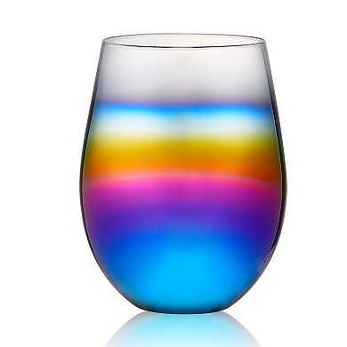 Artland 4-piece Rainbow Stemless Wine Glass Set