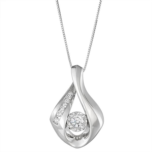 Sirena Collection 10k White Gold 1/4 Carat T.W. Diamond Teardrop Pendant