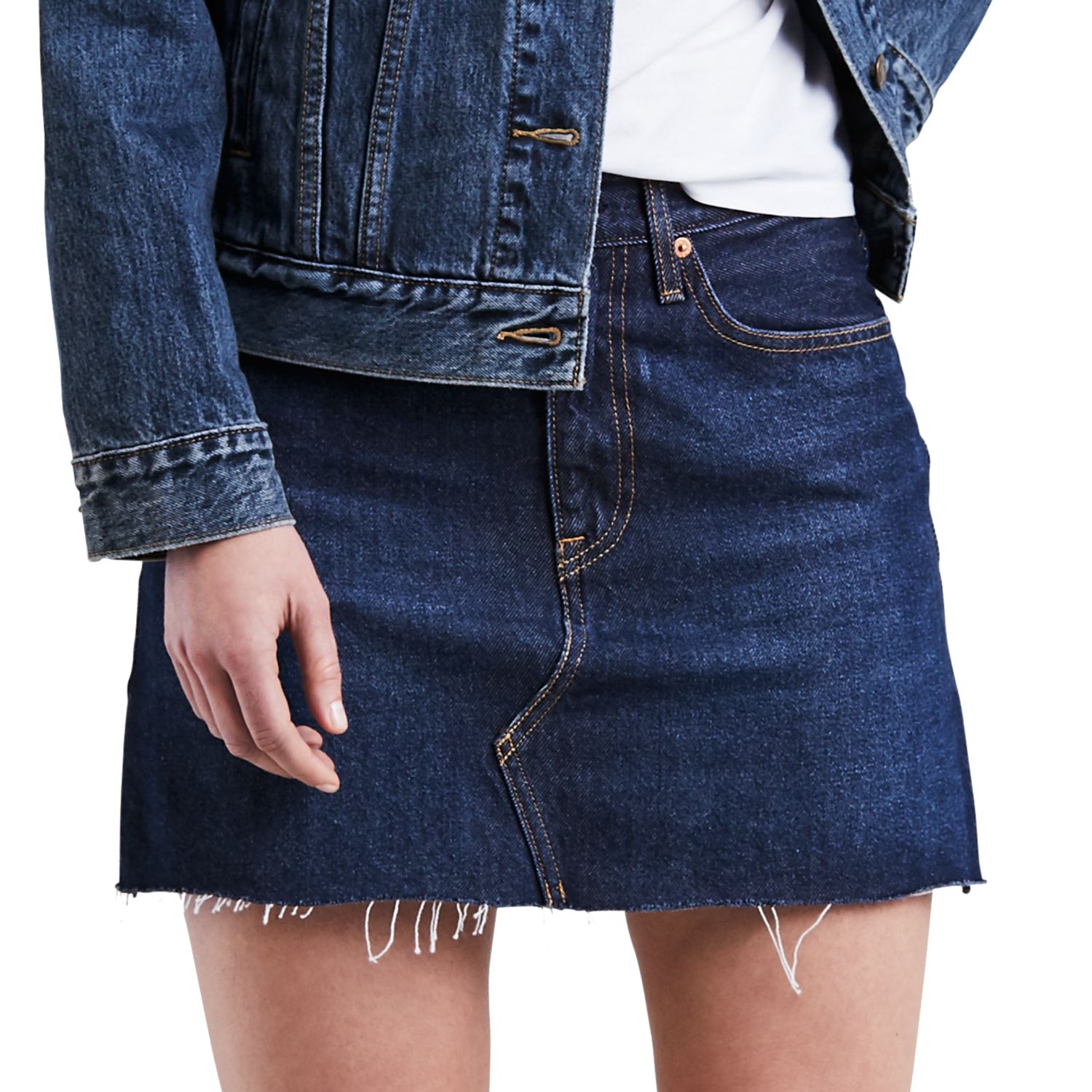 levi blue jean skirt