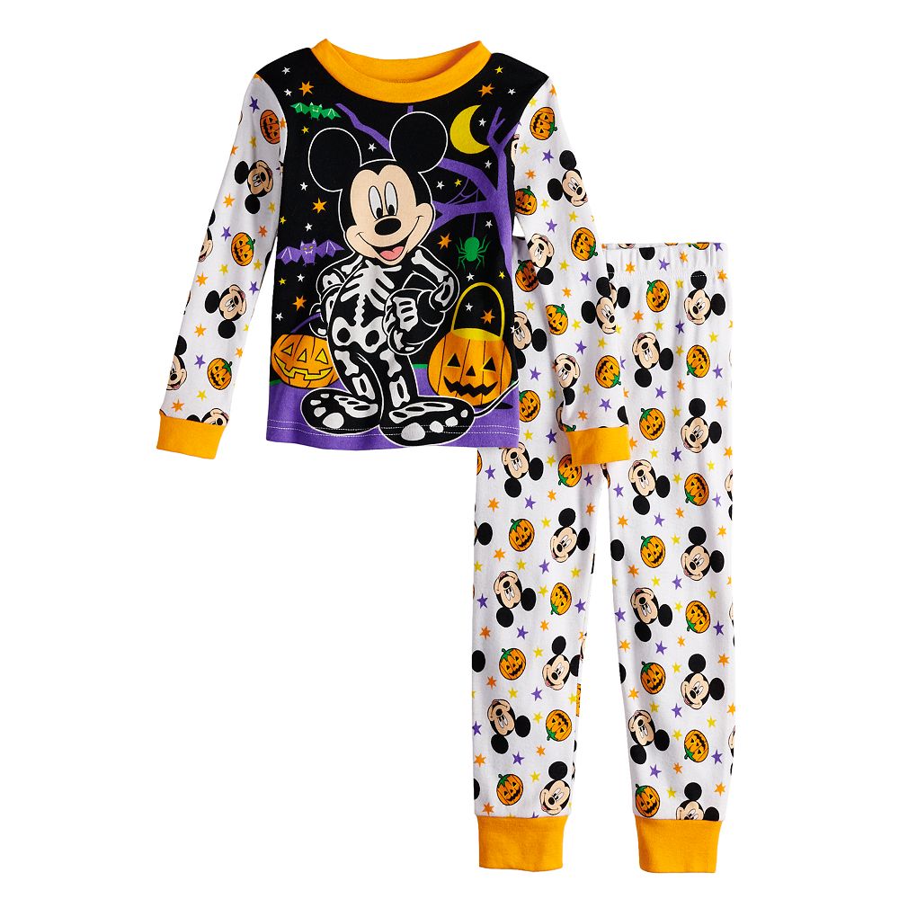 Disney Baby Toddler Mickey Mouse Pajamas Halloween Glow In Dark Boys Many Styles