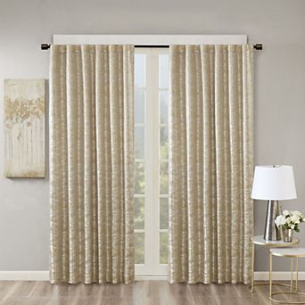 Madison Park Odessa Jacquard 100% Blackout 1-Panel Lined Window Curtain
